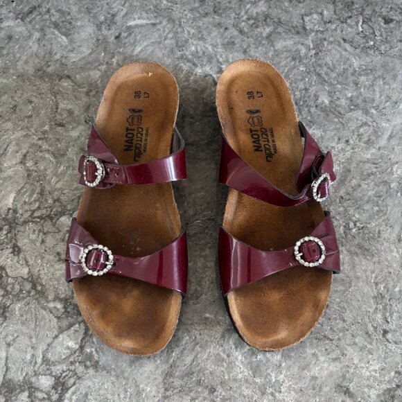 Red Sandals with Rhinestones - Size 38 - Adjustable Straps - Noat - Picture 2 of 8